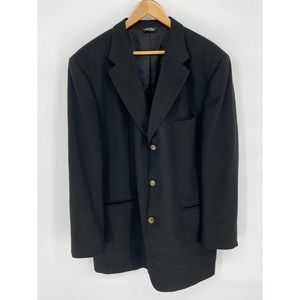 Bill Blass Black 100% Cashmere Blazer Sport Coat Suit Jacket size 48 Long